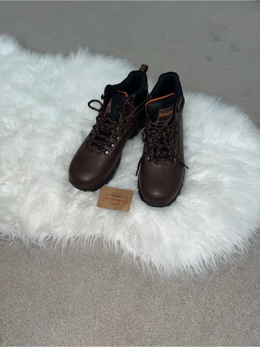 Weatherproof Brown and Black Lace-Up Work Boots